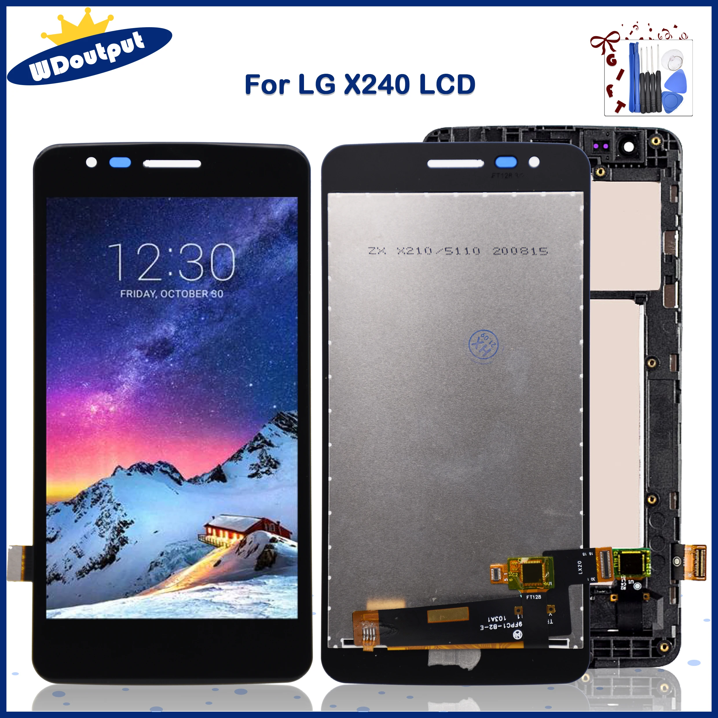 Pantalla LCD Original de 5,0 "para LG K8 2017, montaje de digitalizador con pantalla t&aacute;ctil de repuesto para LG K8 2017 X240 con marco-0