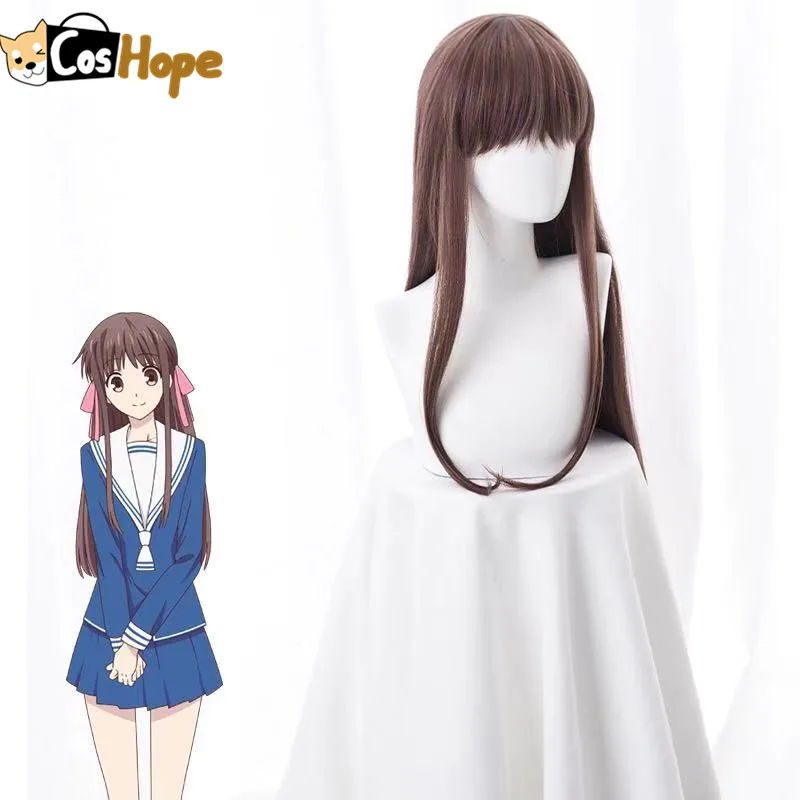 Tohru Honda Cosplay Фруктовая корзина Женский Длинный коричневый парик 85 см Косплей Аниме