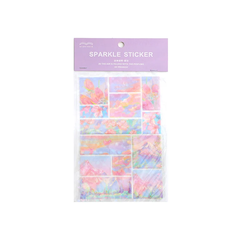 

1 Sheet Sequined Sparkling PET Sticker Colorful Field Handbook Album Stickers