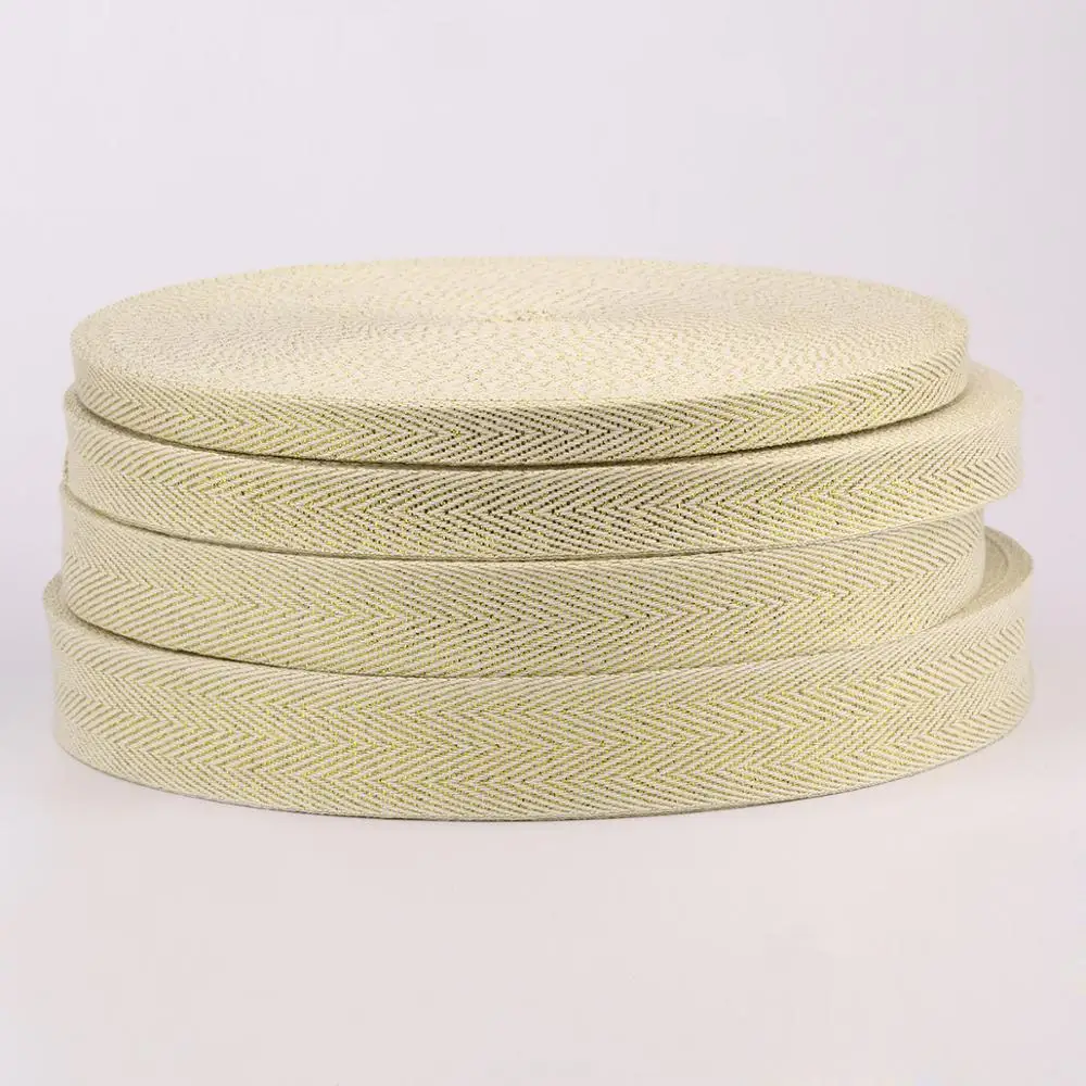 Бежевая хлопковая саржевая лента 10/15/20/25 мм