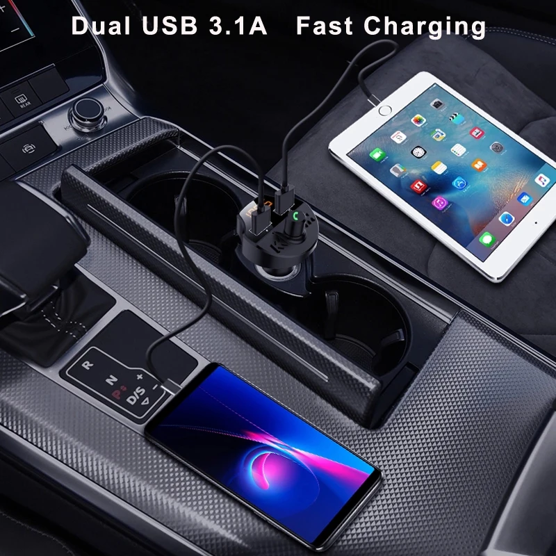 Автомобильный FM MP3-плеер Bluetooth 5 0 автомобильное зарядное устройство с двумя