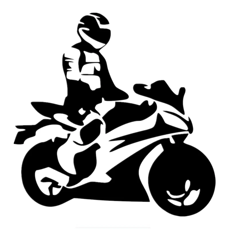 

15X14.8cm 1-5 Pieces Vinyl Car Sticker Motorcyclist on Board Auto Car Stickers