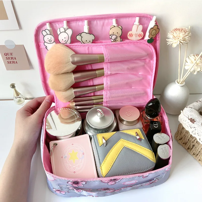 

2021 new waterproof cosmetic bag large capacity Portable Travel Toiletries and cosmetics storage bag makeup pouch lipstick bag