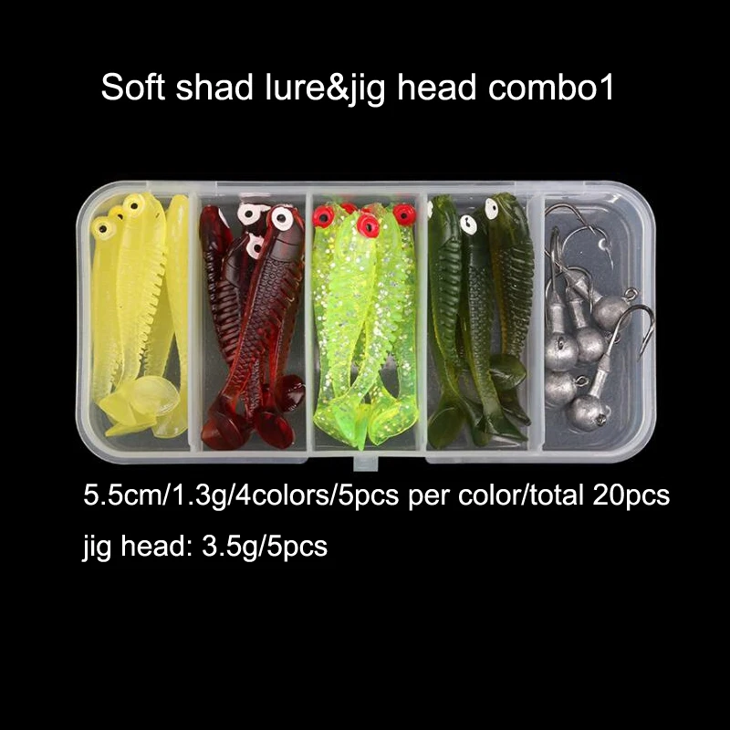 

5.5CM 1.3G Soft Shad Lure Jig Head Set