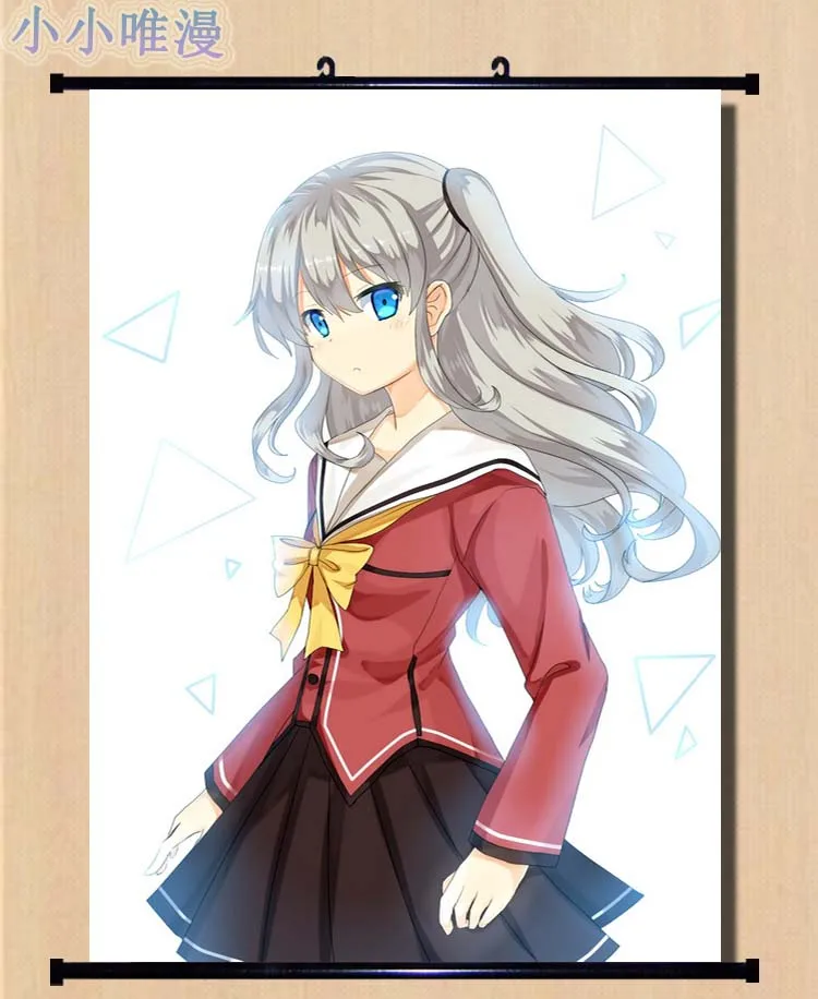 

Coscase короткая футболка с героями из японского аниме «Шарлотта Tomori Nao Jojiro Takajo Yusa Нисимори домашний Декор стены прокрутки Декоративные плакат...