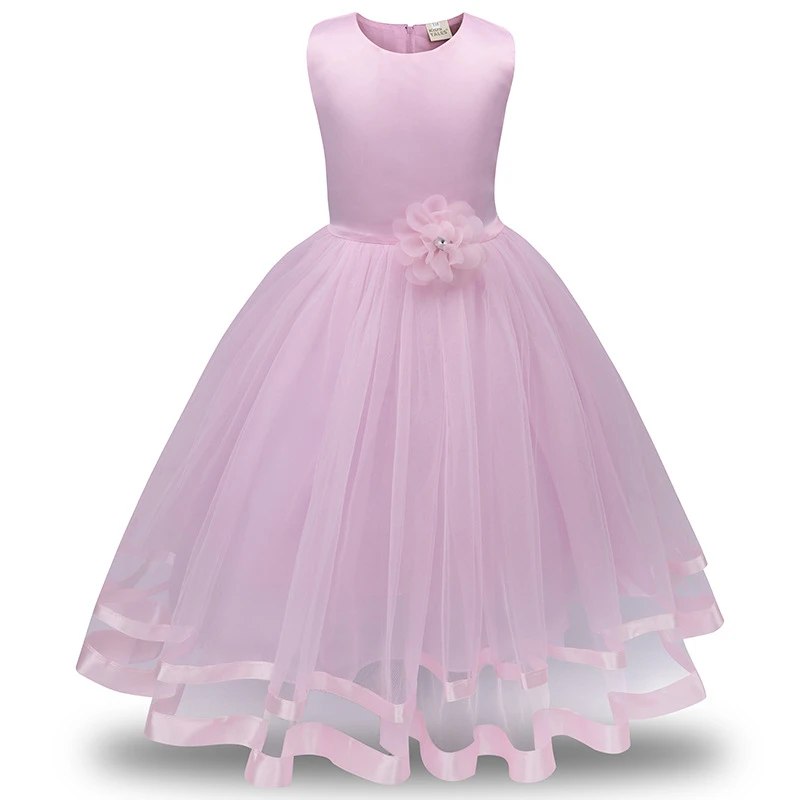 Mesh Evening Clothing Girl Princess Dress Kids Clothes Flower Dresses For Girls Children Wedding Party Formal Ball Gown | Детская одежда