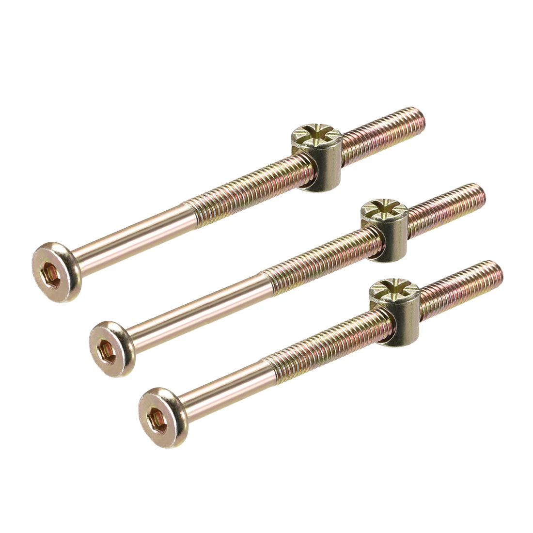 

10-20sets Furniture Bolts Nut Set M6x80/90/100/110mm Hex Socket Screw with Barrel Nuts Phillips-Slotted Zinc Plated