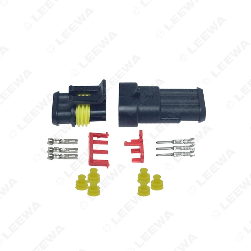 FEELDO 50 Набор Авто Водонепроницаемый 3-контактный способ Электрический провод