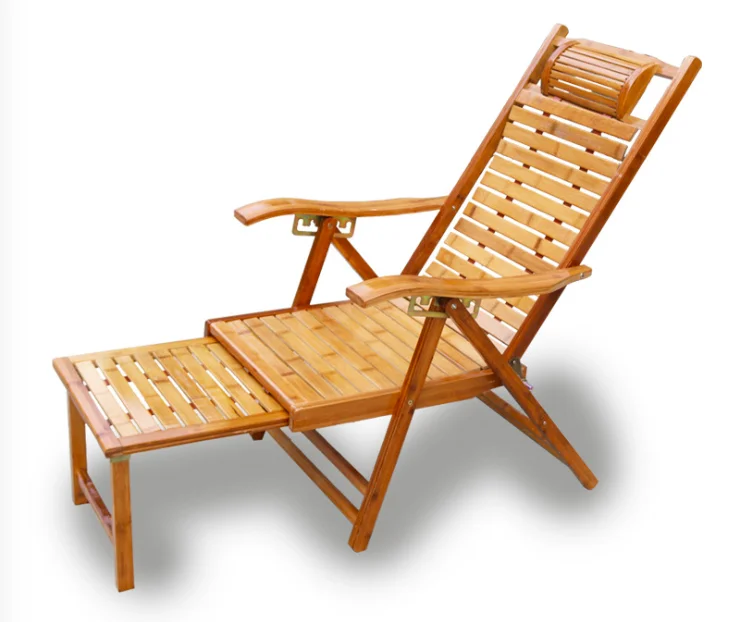 

Elegant bamboo fly bamboo lounge chair folding lunch break chair nap bed balcony home leisure chair portable home backrest chair