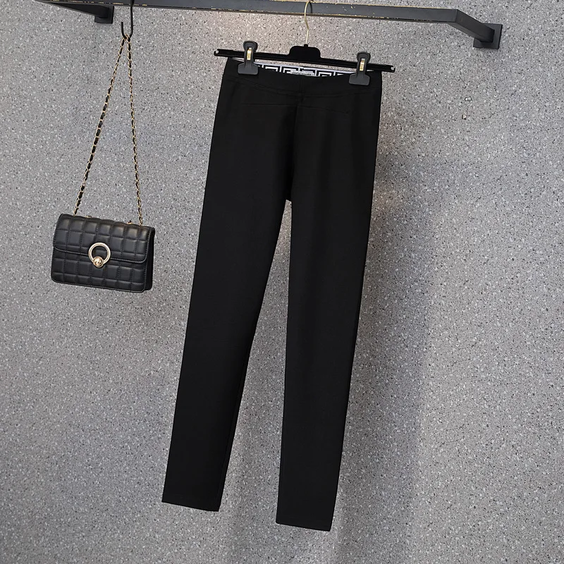 

Брюки-карандаш женские с завышенной талией, черные