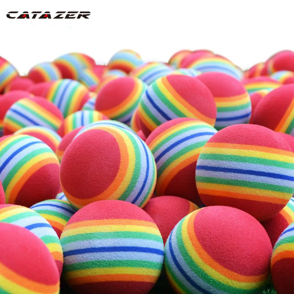 

Catazer Indoor Golf Swing Training Soft Sponge Balls Blue Red 42.6mm Hardness 75 Golf Game Golf Supplies Accessory Golf Balls