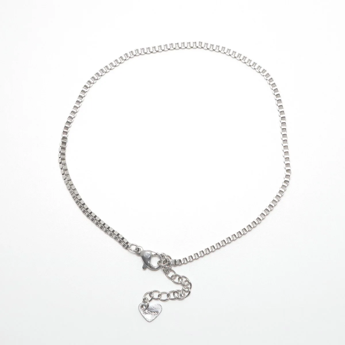 

304 Stainless Steel Anklet For Women Silver Color Metal Chain Anklets Bracelets Barefoot on the leg Jewelry 22.8cm(9") long