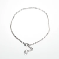 304 stainless steel anklet for women silver color metal chain anklets bracelets barefoot on the leg jewelry 22 8cm9 long