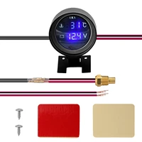 12 0v24v general motors water temperature and voltage two in one meter sports round digital sensor red and blue