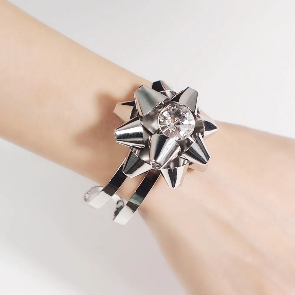 Большой женский Браслет манжета с металлическими заклепками и