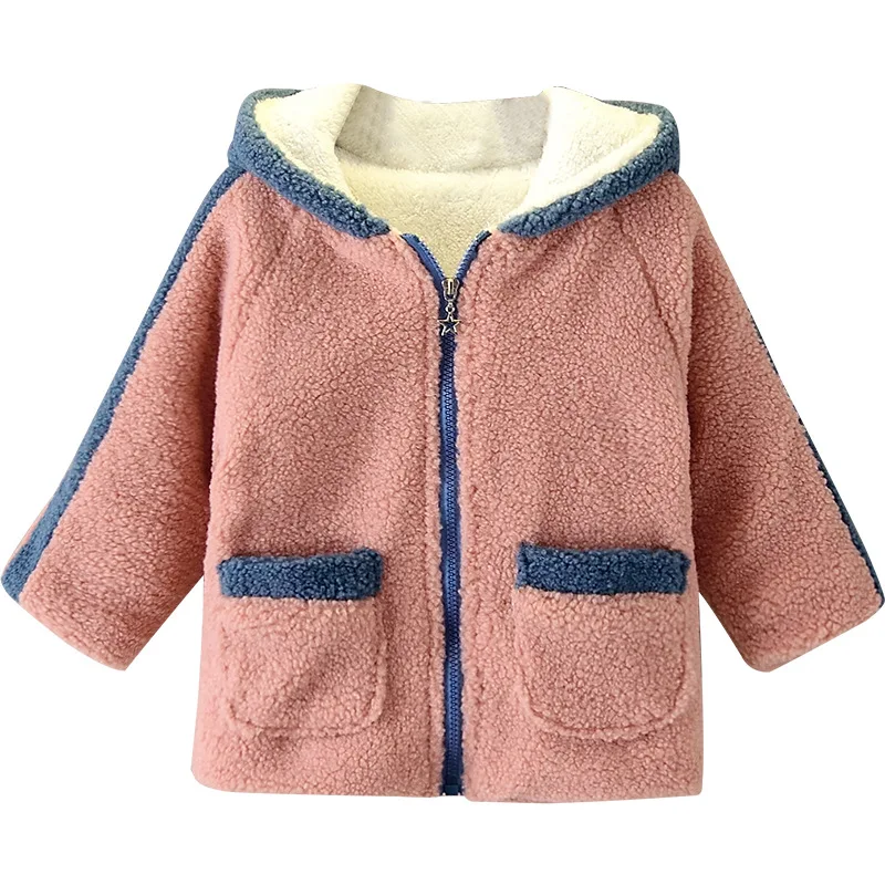 Girls Thick Coats Winter Berber Fleece Jackets Outerwear Children Hooded Coat Zipper For Kids Clothes | Детская одежда и обувь