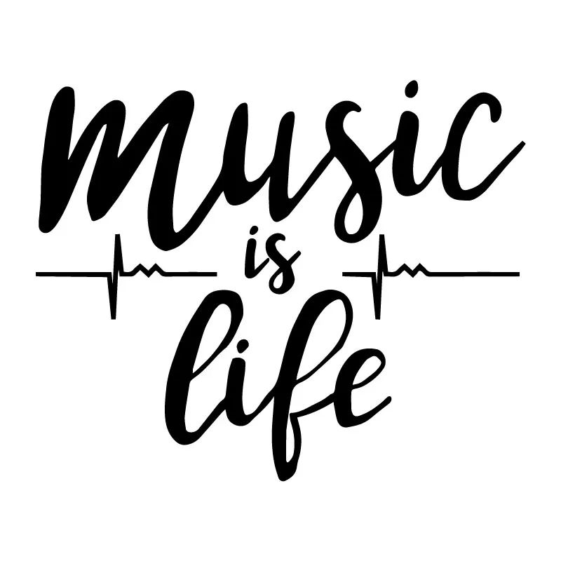 

17.3CM*14.1CM Music Is Love Heartbeat Musical Vinyl Decal Car Sticker Window Truck Decor
