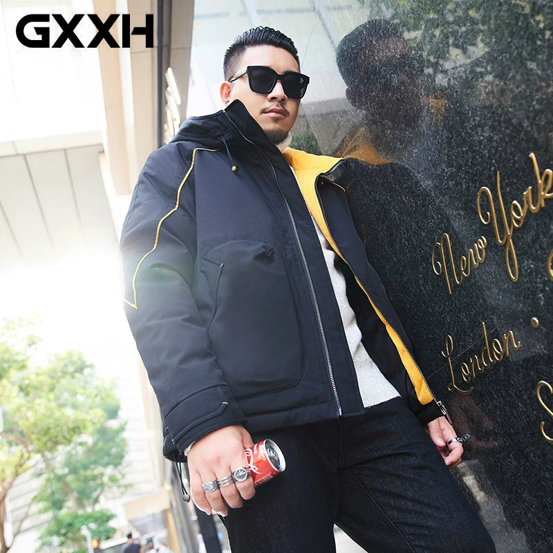 GXXH 2019 зимнее пальто с капюшоном для мужчин теплая Повседневная куртка Верхняя