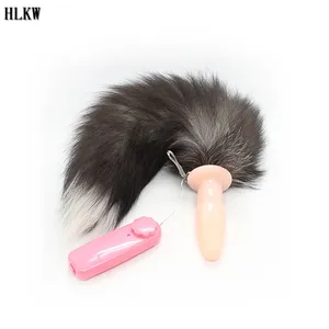 Hot Electric vibration Fox tail Anal Plug Anal Butt Plug Vaginal G-spot Stimulation Backyard Bead Sexy Butt Plug Adult Sex Toy