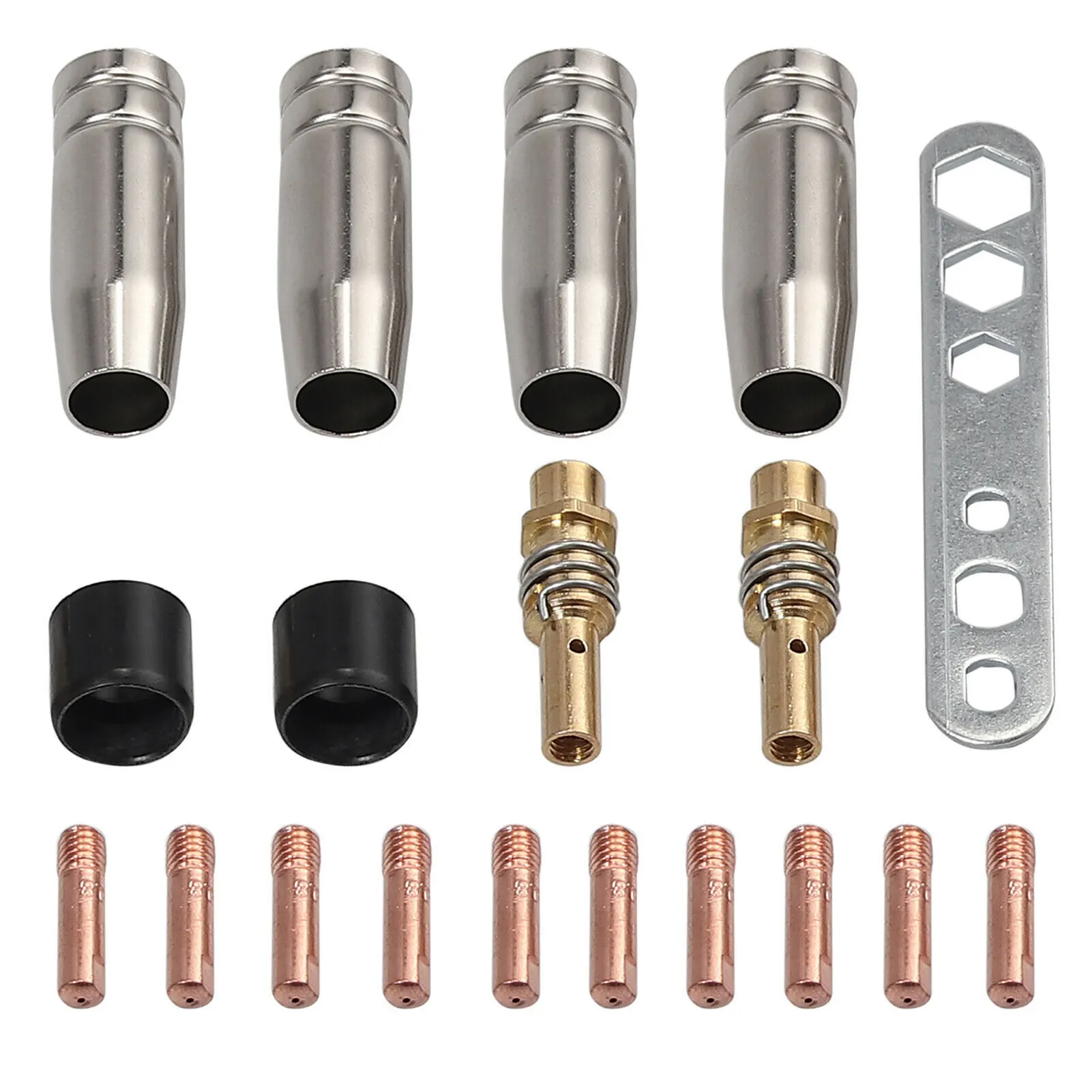 

Сменные контактные наконечники для сварочных насадок MIG/MAG, 19 шт., 0,8 мм, наконечники для газового сопла M6, для сварофонарь Binzel 15AK