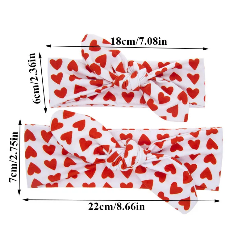 

2pcs Mother Daughter Bow Headband Parent Child Family Headwear Printed Mom Kids Baby Girl Head Band Headdress Hair Accessories