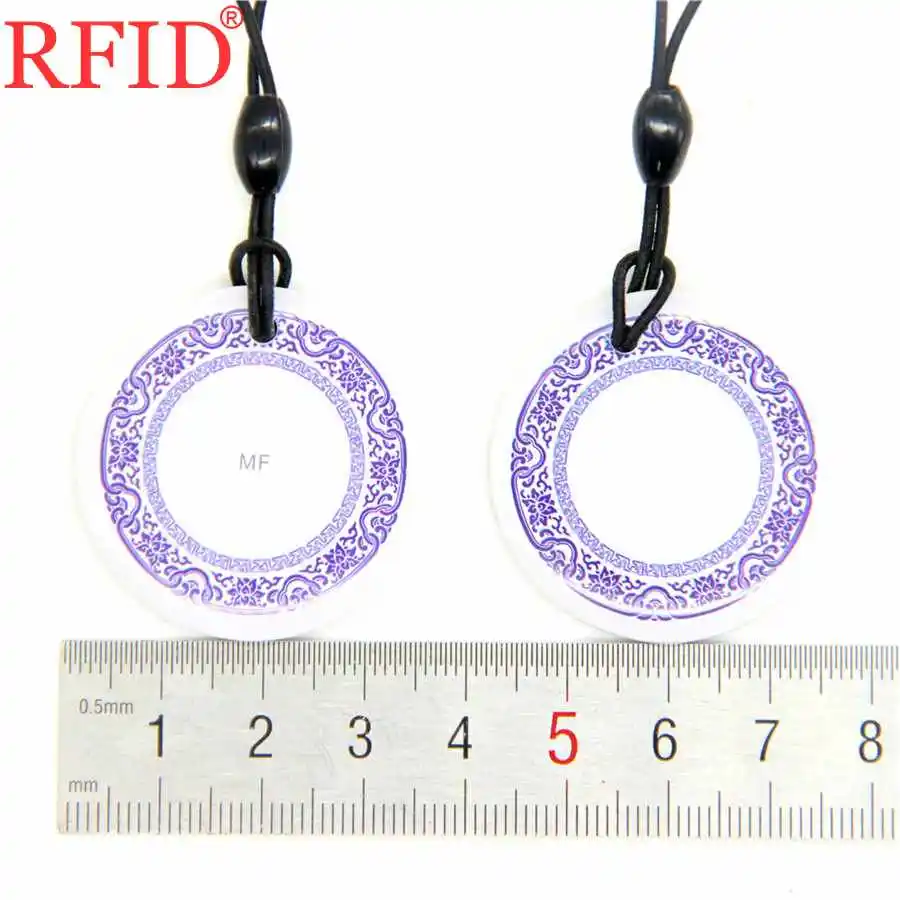 UID S50 1K 13 56 mhz перезаписываемая IC карта сменный NFC Брелок с кольцом RFID Круговой