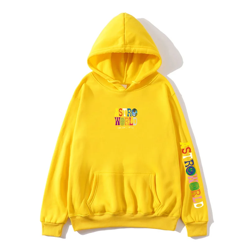 Мужская толстовка с длинным рукавом Astroworld черная в стиле хип-хоп пуловер