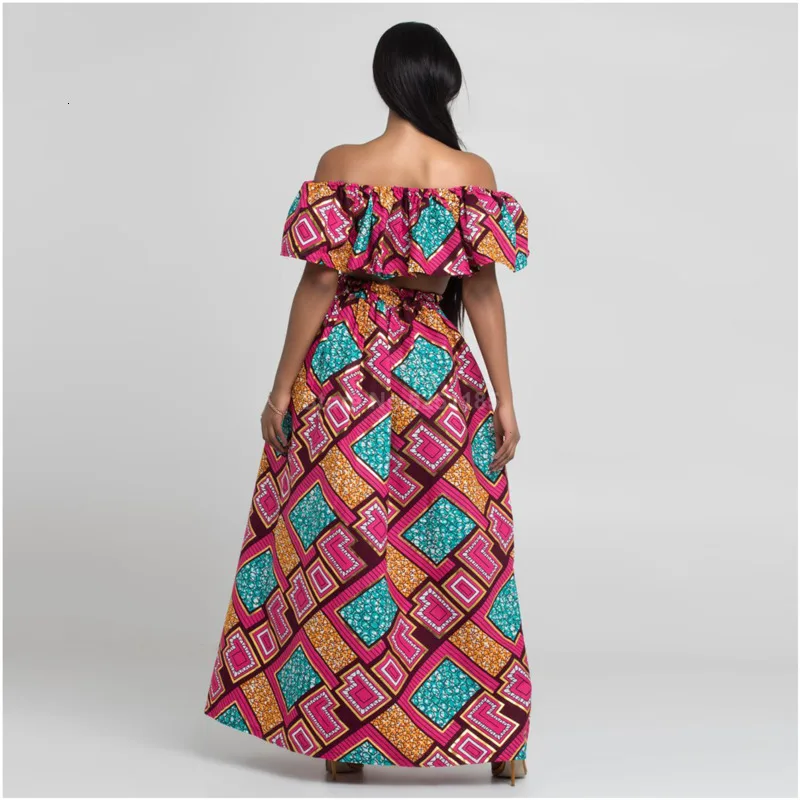 Модные африканские платья для женщин Дашики базин анкера длинные халаты Женская