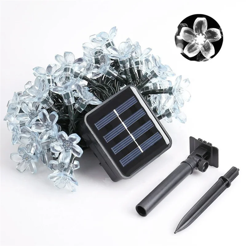 

7M Solar String Christmas Lights Outdoor 23 ft 50 LED 3Mode Waterproof Flower Garden Blossom Lighting Party Home Decoration