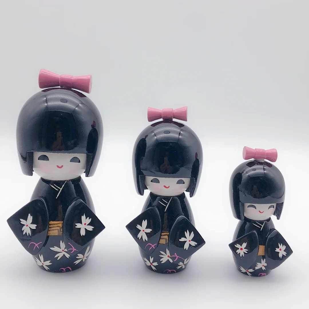 1 комплект милый ручной работы японский Kokeshi девушки сливы узор деревянные куклы горячий подарок