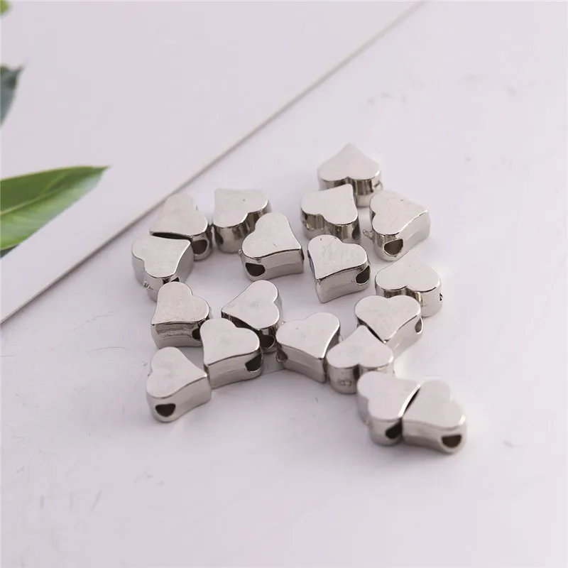 Бусины-разделители в форме сердца с отверстиями 200 шт. | Украшения и аксессуары