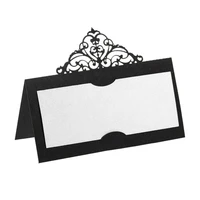 new 100 pcs table place cards with white inserts crown tent cards name cards for wedding banquets buffet bridal black