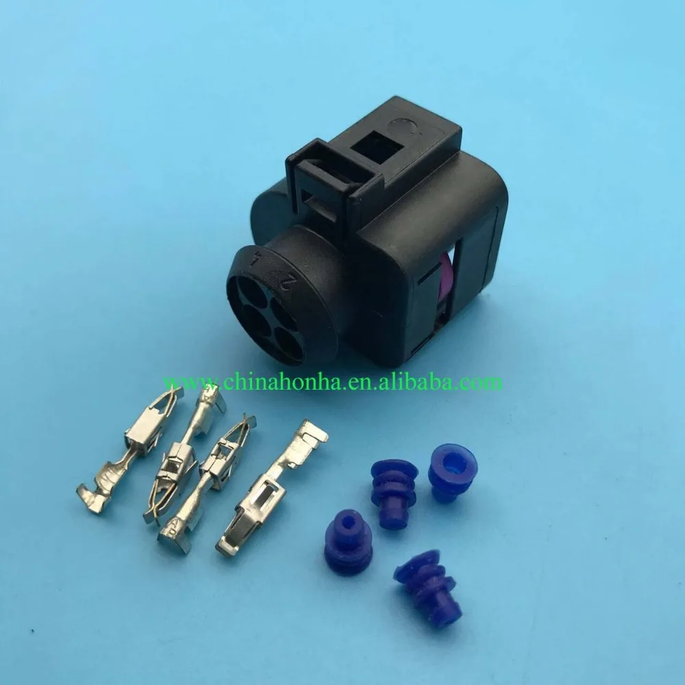 

Free shipping 2/5/10 pcs 4-pin 2.8mm car headlight plug fog light connector with wire or without 4B0973732 42128400