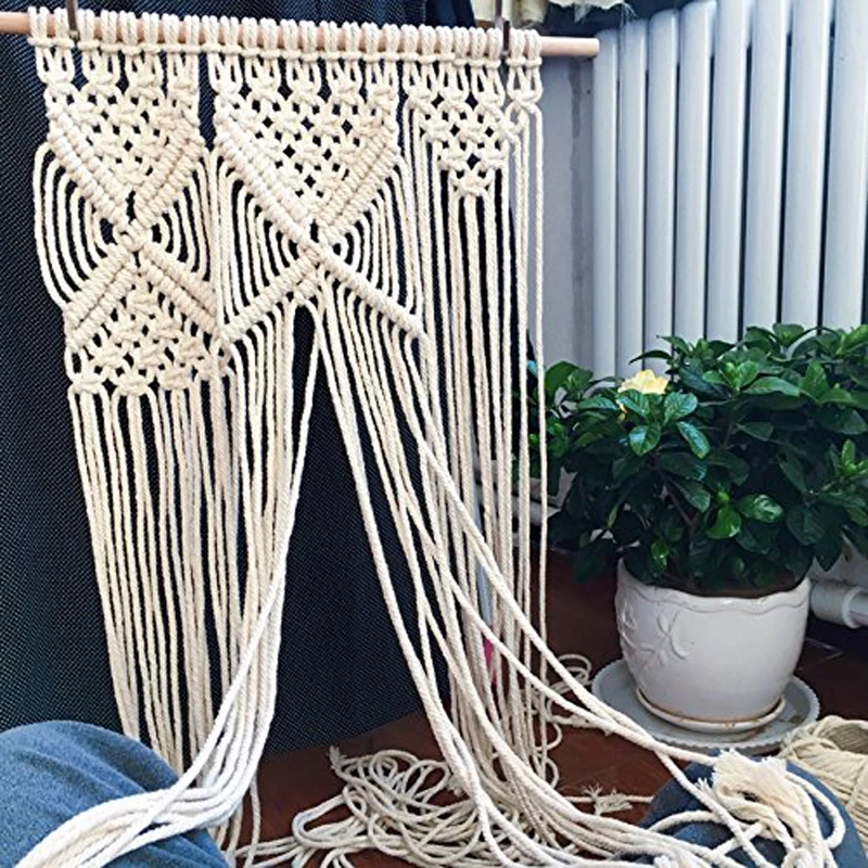 

Macrame Rope macrame cord thread Twisted String Cotton Cord For Handmade Natural Beige Rope DIY Accessories 4/5/6/10mm 50-150M