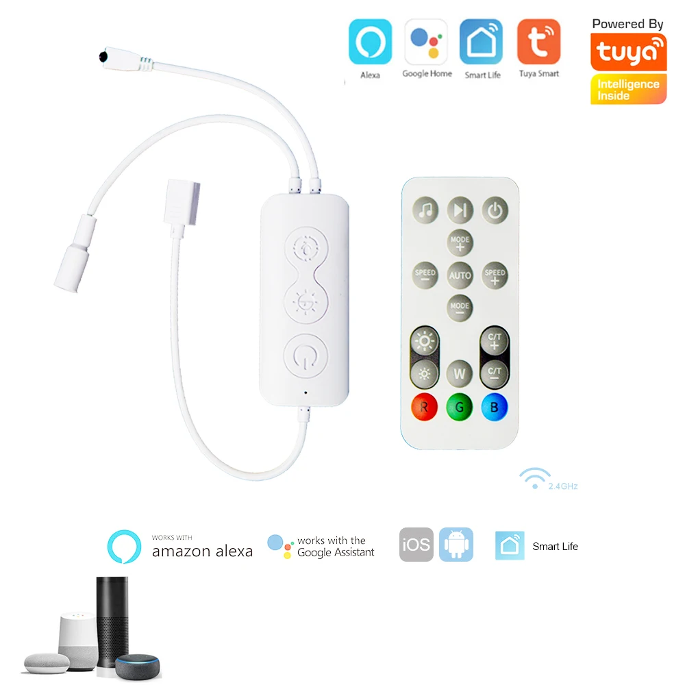 Tuya Wi Fi цвет мечты WS2811 Светодиодные ленты Комплект RGB Светильник w/удалённое