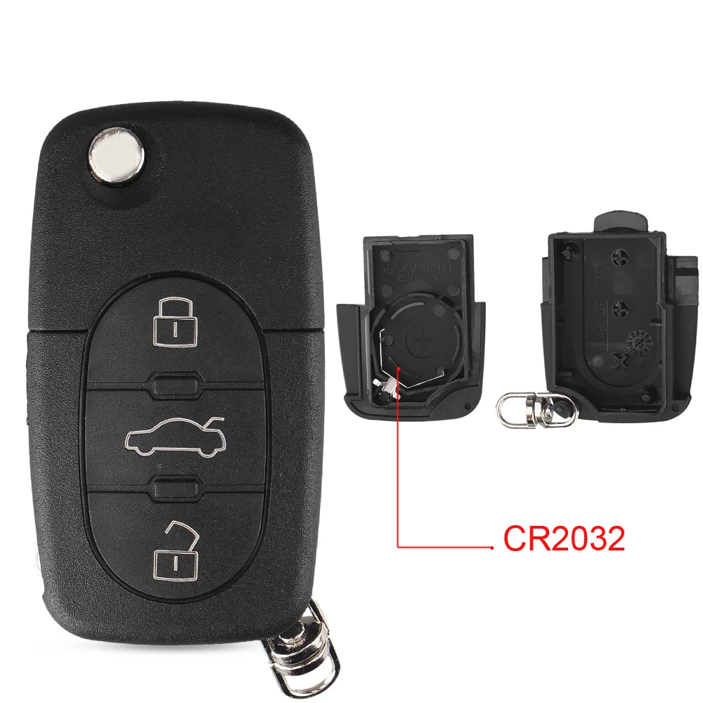 3 Buttons CR2032 Dandkey флип 2 3 кнопки складной пульт дистанционного ключа оболочки чехол Брелок для Audi TT A2 A3 A4 A6 A8 Quattr HU66 лезвие CR1620 CR2032 держатель - Цвет: 3 Buttons CR2032