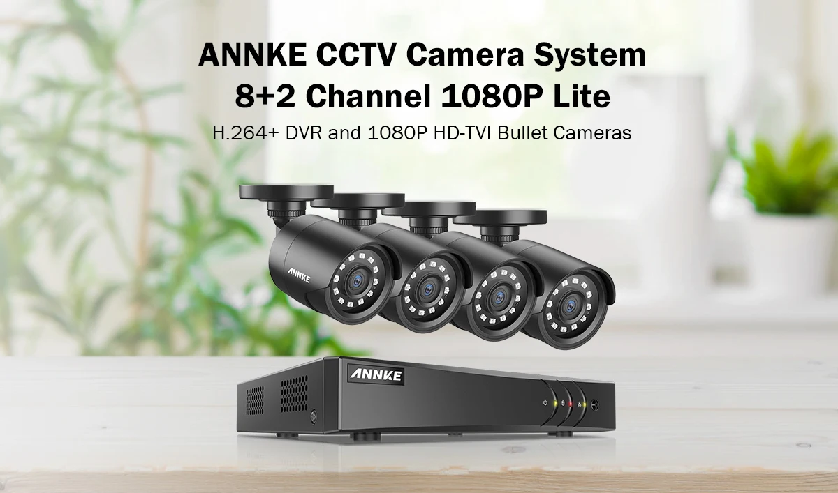 ANNKE 4CH 1080P HD CCTV система 1080P DVR с 2MP уличная инфракрасная камера видеонаблюдения 4 канала домашний комплект видеонаблюдения оповещение по электронной почте