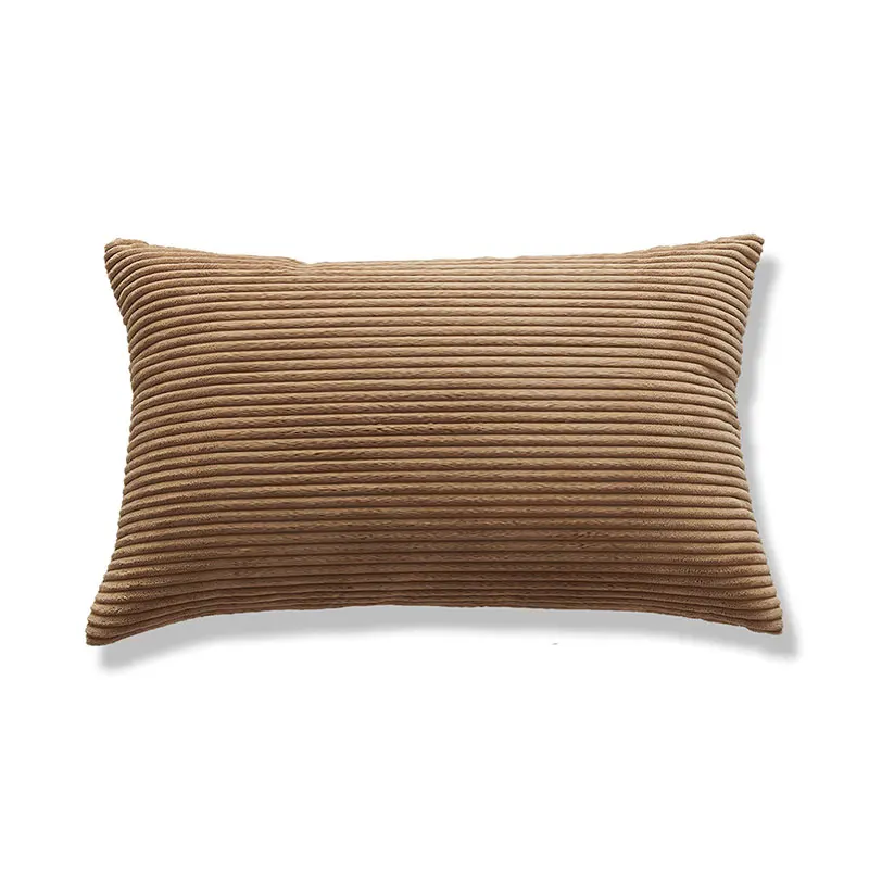 

Corduroy Stripes Solid Color Flannel Rectangular Pillowcase Living Room Sofa Decorative Pillow Case