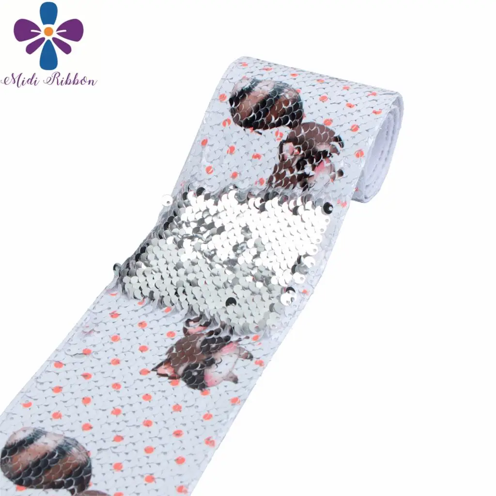 Двухсторонняя Серебряная лента с блестками 3 дюйма 75 мм Цветочная точка