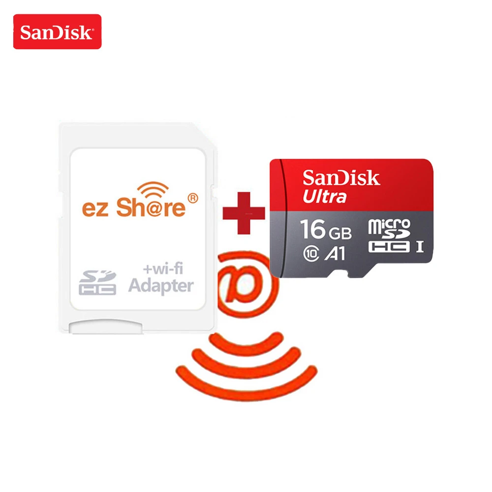 Беспроводной wifi адаптер ezshare SanDisk Ultra 16 ГБ 32 класс 10 microsd Wi Fi беспроводная TF карта