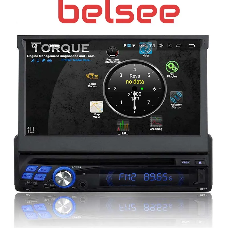 Belsee One 1 Din " Android 9,0 флип Автомобильный GPS Стерео Радио мультимедийный плеер с сенсорным экраном DAB+ Ram 4G Rom 64GB DSP головное устройство