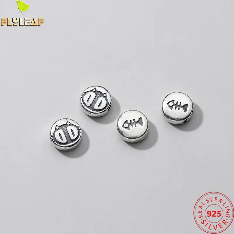 

Vintage 925 Sterling Silver 9mm Cat Fish Spacer Beads DIY Jewelry Beaded Charm Bracelet Necklace Pendant Accessories Wholesale