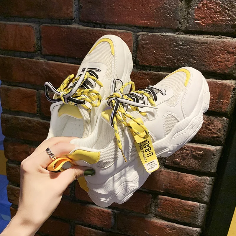 Новые весенне летние женские кроссовки для бега Модные дышащие на платформе