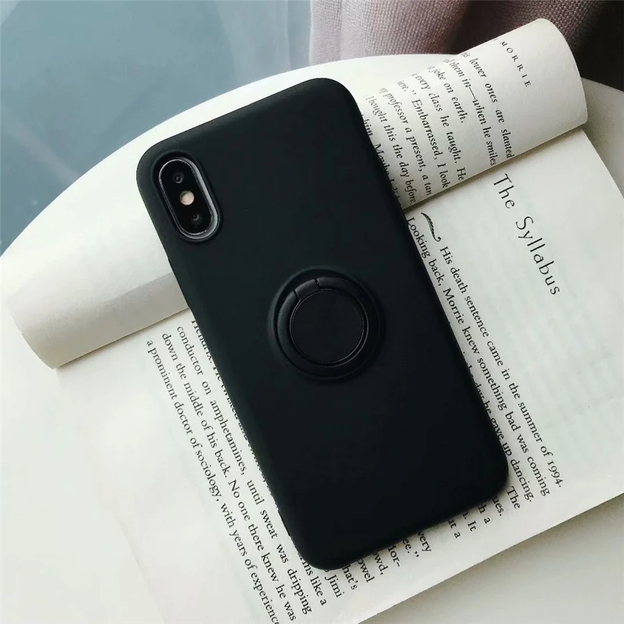 Магнитный держатель кольца для телефона для iPhone XS MAX XR X 8 7 6 6S Plus тонкие Чехлы вращение на 360 градусов Автомобильный держатель Крышка