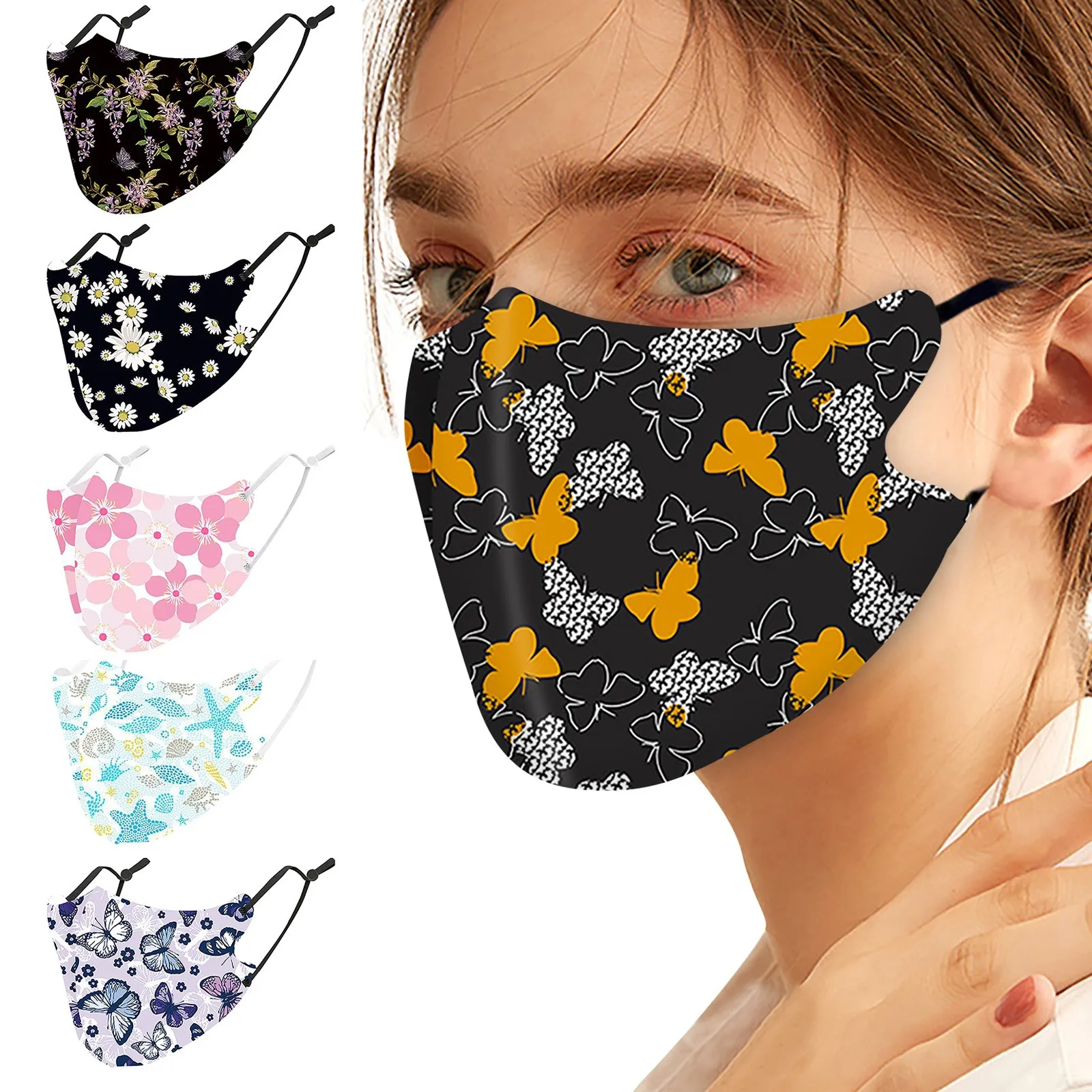 

1pc Adult Christmas Printed 3d Face Mask Reusable Washable Cloth Masks For Face Mascara Halloween Navidad Masque Noir Маска