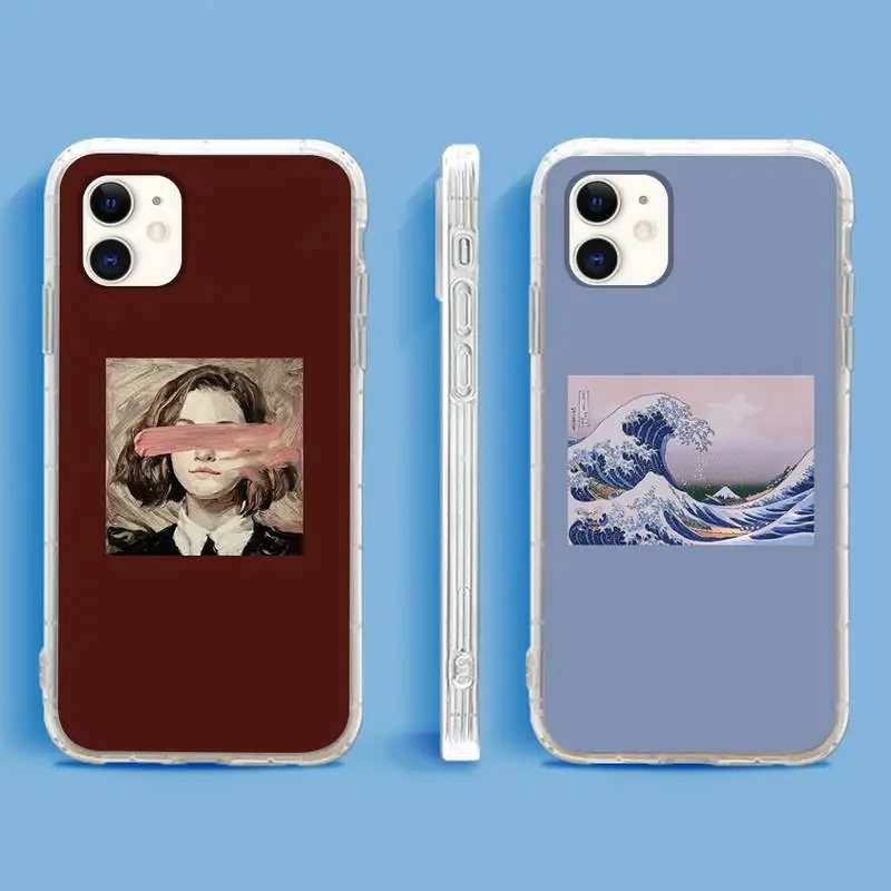 

Great art aesthetic Phone Case For iPhone 13 12 11Pro Max 11 XR XS Max X Mini 8 7 6 SE 2020 Soft Transparent Cover
