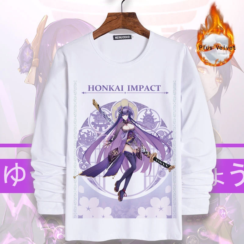 

Футболка с длинным рукавом для мужчин и женщин с принтом аниме «Genshin Impact»