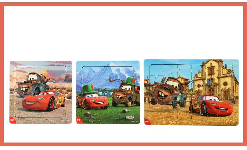 Деревянные головоломки disney 9 шт.+ 16 шт.+ 30 шт. Комбинированная деревянная рамка головоломка с рисунками детская головоломка