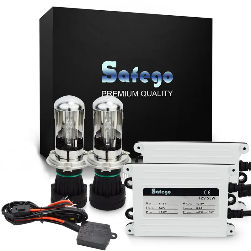 Safego ксеноновые фары 12 В переменного тока би-ксенон HID H4 6000K 55 Вт kit bixenon H13 9004 9007 4300K