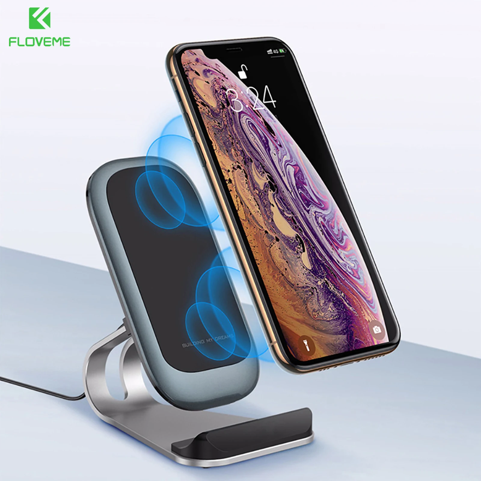 

Qi 15 Вт Беспроводное зарядное устройство для телефона держатель автоматически адаптирующийся светодиодный индикатор Быстрая зарядка Pad для...